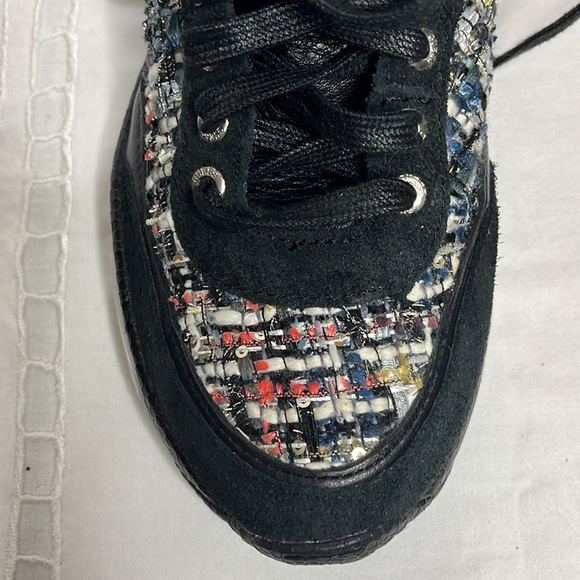 Guess tweed and sequined women’s sneakers. S. 9. Black and multicolored tweed. - Picture 6 of 10